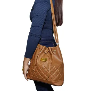 Bolsa Saco Tiracolo Feminina Barata - Estilo Super Lado - Caramelo Lisa