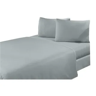 Lençol Casal Box com Elástico - Jogo de 3 peças - Cinza