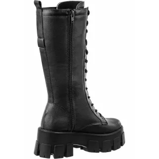 Coturno Feminino Cano Alto Plataforma GiGiL - Com Zíper - Preto