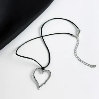 Grande Colar Pendnat Heart/Geometry: Corrente de Corda Simples para Acessórios de Verão - Forma 3