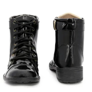 Coturno Confortável Feminino - Bota Militar Estilo Médio Cano - jeans