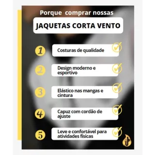 Jaqueta Masculina Premium Corta Vento Mengão Carioca - Preto