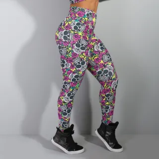 Roupa de academia calça legging estampada caveira - GG