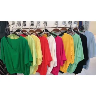 Moda verao blusa manga curta Duna - Vermelho