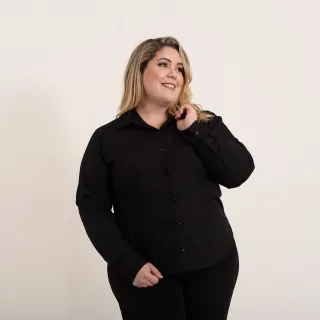 Imperdível: Camisa Social Feminina Manga Longa Gabardine Branca - Cor Branco Tamanho XGG