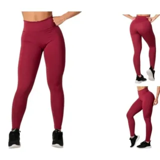 Calça Ciclista Suplex em Cores Preta, Cinza e Coloridas - Cós Alto - Bordô