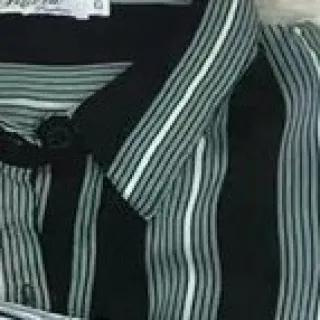 Camisa Social Feminina de Viscose com Bolsos, Manga Curta e Listras - AZUL/CINZA