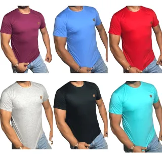 Preço de fábrica: Camiseta Masculina Algodão Fio 30 Penteado - Diversas Cores - M ( Forma  Pequena )