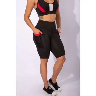 Conjunto Feminino Fitness Newstyle Curto Com Bolso Tela - Verde