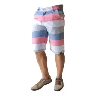 Envio rápido de kit com 4 bermudas masculinas listradas baratas - 40