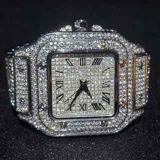 Relógio luxo hip hop cuban ice cravejado trap 2dblack - Dourado