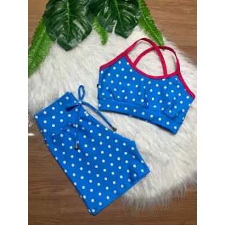 Conjunto Fitness Feminino Alcinha e Short com Cordinha - Rosa rosa bebê