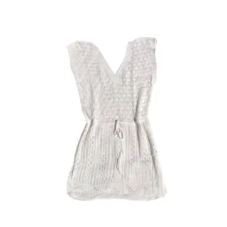 Moda Tricot Verao Fenda Acinturada Praia Curta - Pink