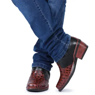 Botas Country em Couro Legítimo - Modelo 1011 - CAFE/ESTAMPADO