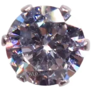 Brinco Ponto de Luz Zircônia Feminino e Masculino - Cartela com 12 Pares - redondo 6#