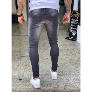 Envio imediato! Calça estilosa preta riscada estilo skinny - PRETA RISCADA