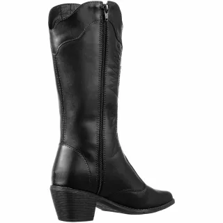 Botas Texanas Femininas GiGiL - Cano Baixo, Salto Médio - Preto