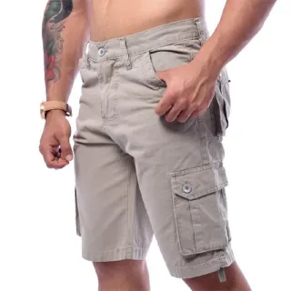 Super Barata Bermuda Masculino Cargo Lisa Bege Premium - Icari - 42