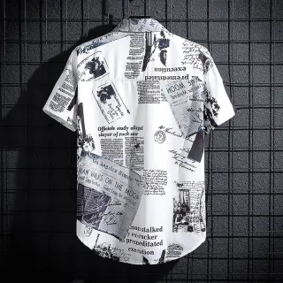 Camisa Estampada Masculina de Manga Curta com Grafite - Compre Online na Raryel - C38
