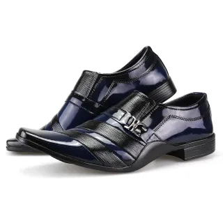 Confortável Clássico Masculino Touroboots Social Sapato 2 Pares - Azul e Preto
