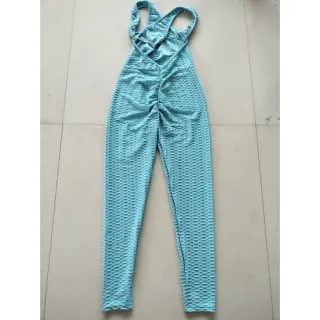 Roupa de esporte feminina: macaquinho fitness cintura alta para academia de ioga - Rosa