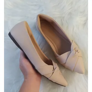 Sapatilha Feminino Nó Lateral Bico Fino Maitê Love Shoes - Preto