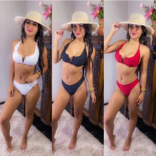 Mega promoção: Biquíni Suplex Decote Aro V com bojo - Preto