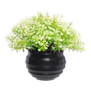 Vaso Decorativo Flores Artificiais Plantinhas Arredondado 9cm - Flor ROSA