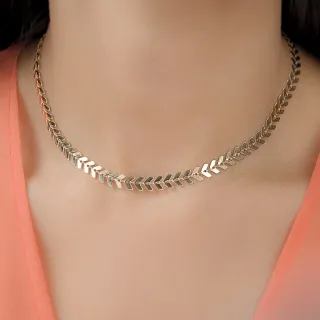 Colar Choker e Pulseira Escama de Peixe Banhado A Ouro 18K - Kit Conjunto - Fúcsia