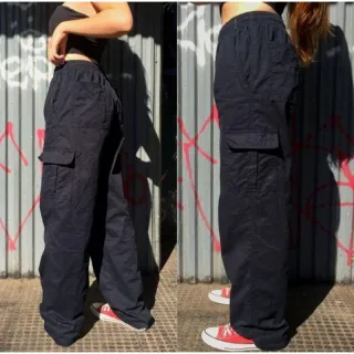 Ref: CÇCARG - Calça Sarja Unissex Barra Larga Skatista com 6 Bolsos - Bege