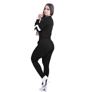 Blusa Manga Longa Conjunto Calça Inverno Frio Feminino - Azul Marinho