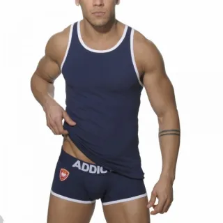 Regata Gola Redonda Masculina Cavada de Malha Costas Nadador - Azul Escuro