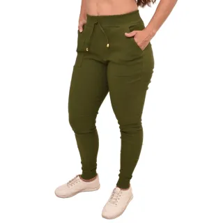 Envio Imediato Calça Jogger Feminina Cintura Alta Skinny Elastano Blogueira - Marsala