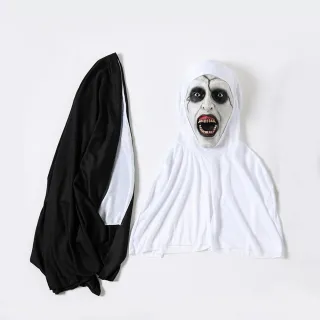 Máscara Valac Látex Realista Com Véu - A Freira Terror Halloween Carnaval - Único