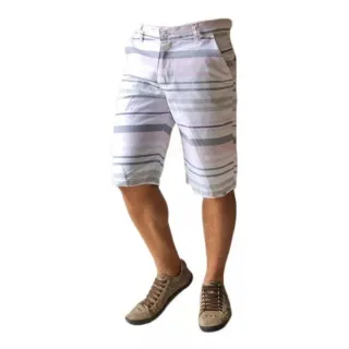 Envio rápido de kit com 4 bermudas masculinas listradas baratas - 40