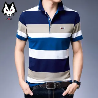 Camiseta Polo Masculina Casual Manga Curta - Novidades de Moda - Blue