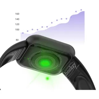 Relógio inteligente smart y68 d20 com bluetooth, porta usb e monitor - Preto