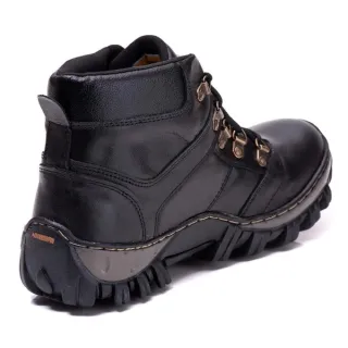 Adventure Masculina Bota Caterpillar em Couro com Palmilha Gel Macia - Milho