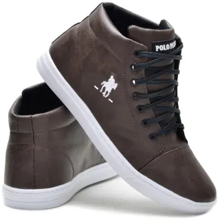 Promoção Tênis Masculino Polo Plus Cano Médio Alto - Compre Já - White 05