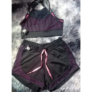 Conjunto de academia feminino | Top e short | CJ001 - M