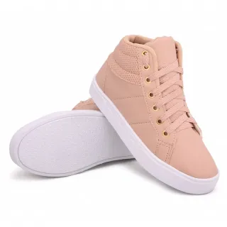 Promoção Imperdível: Tênis Botinha Feminina Cano Alto em Alta Moda, Casual e Lazer! - Branco