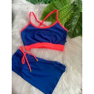 Top Alcinha fitness feminino e Conjunto de Academia Short com cordinha - VERDE COM BRANCO