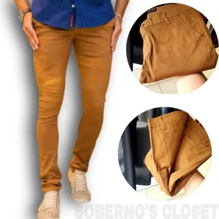 Calça Slim Masculina Sarja Premium Sport Fino Brim - ALFAIATARIA-CAQUI/SCR