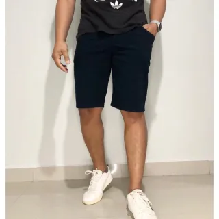 Masculino Bermuda Sarja Jeans - Cinza