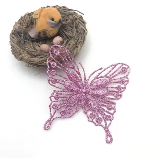 Enfeites de Natal Borboleta Glitter Oco - Conjunto com 10 peças - #1 （10Pcs）