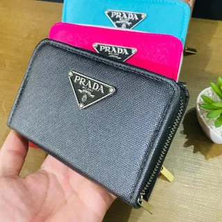 Carteira Feminina Couro Premium - Porta Cartões, Cédulas e Documentos - PD triangulo PRETA