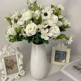 Flores Artificiais Rosa Cabeças Peônia MT1113-5 - Decoração - Kit com 3 unidades - LILAS