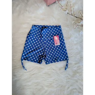 Estampa de Poá Curto com Cordinha Lateral - Azul Royal