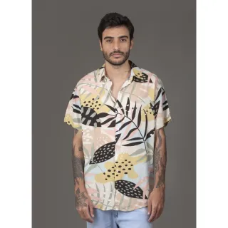 Camisa masculina estampada over em viscose - Collorfull - M