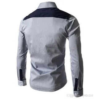 Modelo Exclusivo - Camisa Social Slim Fit Manga Longa - Cinza